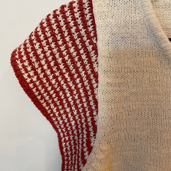 NWT Madewell Cream and Orange Kimble Cap Sleeve sweater sz M - Picture 5 of 6